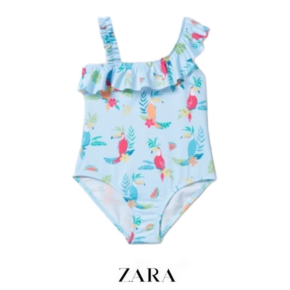 ZARA Kids | Blue | TROPICAL TOUCAN SWIMSUIT
